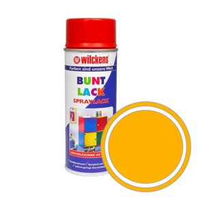Německá syntetická vrchní barva ve spreji vysoký lesk Wilckens Spraylack Hochglanz Buntlack 400 ml, hořčicově žlutá