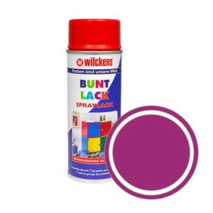Německá syntetická vrchní barva ve spreji vysoký lesk Wilckens Spraylack Hochglanz Buntlack 400 ml, dopravní fialová