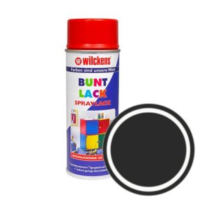 Německá syntetická vrchní barva ve spreji vysoký lesk Wilckens Spraylack Hochglanz Buntlack 400 ml, dopravní černá
