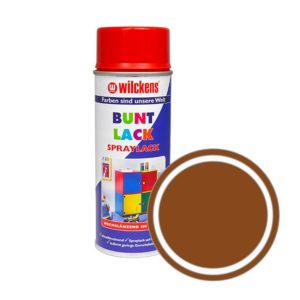 Německá syntetická vrchní barva ve spreji vysoký lesk Wilckens Spraylack Hochglanz Buntlack 400 ml, antuková hnědá