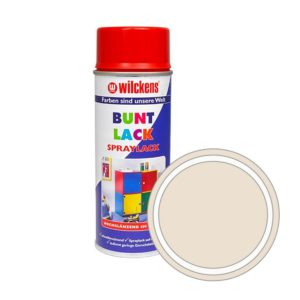 Německá syntetická vrchní barva ve spreji vysoký lesk Wilckens Spraylack Hochglanz Buntlack 400 ml, krémová bílá