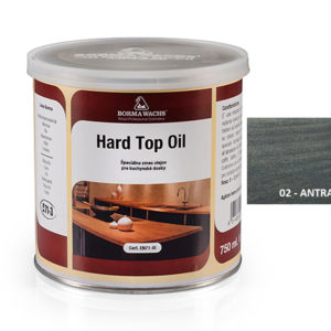 Borma wachs HARD TOP OIL - tónovaný tvrdý olej na povrchy stolů 0,75l, 02-antracite