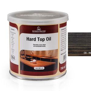 Borma wachs HARD TOP OIL - tónovaný tvrdý olej na povrchy stolů 0,75l, 08-nero