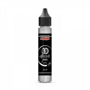 dekoracne 3d pero 30 ml glitrova strieborna