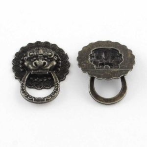 KOVOVÁ RUKOJEŤ, 30 X 23 MM, STAROBRONZ LEV, 5 KS