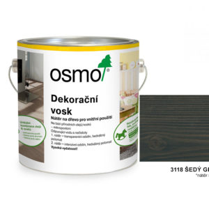 OSMO - dekorační vosk - transparentní odstíny, 3118-šedý granit