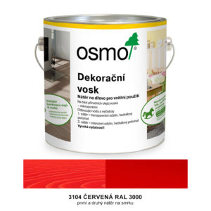 OSMO - dekorační vosk - intenzivní odstín, 3104-červená