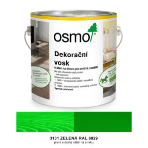 OSMO - dekorační vosk - intenzivní odstín, 3131-zelená