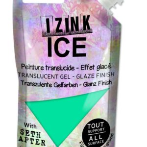 Poloprůhledná barva IZINK ICE, 80 ml - glacier green, modrozelená