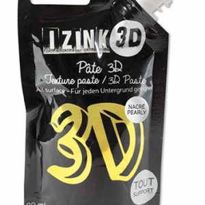 Reliéfní pasta, 3D IZINK, 80 ml - citronela, perleťová žlutá