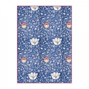 ryzovy papier a4 blue arabesque with flowers 1