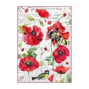 ryzovy papier a4 botanic poppy 1