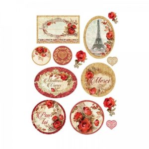 ryzovy papier a4 red roses and frames 1