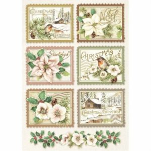 ryzovy papier a4 winter botanic stamps 1