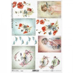 ryzovy papier na decoupage a4 dievcatko s kvetmi 1