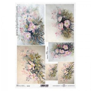 ryzovy papier na decoupage a4 drobne kvietky 1