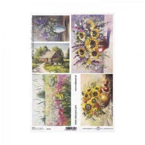 ryzovy papier na decoupage a4 kvety vo vaze 1