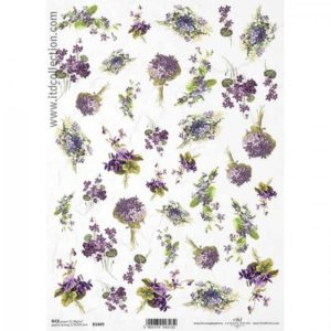 ryzovy papier na decoupage a4 male fialove kytice 1