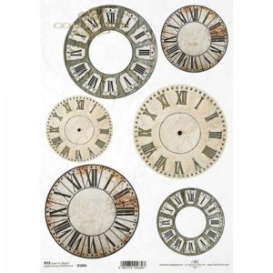 ryzovy papier na decoupage a4 rimske hodiny 1