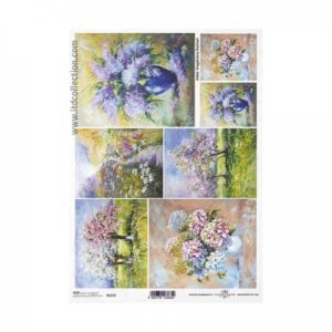 ryzovy papier na decoupage a4 stromy a kvety 1