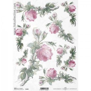 ryzovy papier na decoupage a4 velke ruze 1