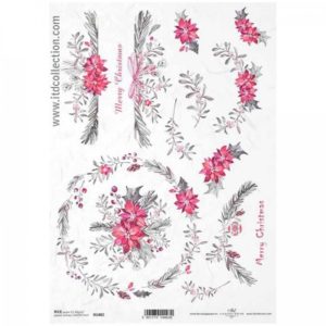ryzovy papier na decoupage a4 vianocny veniec 2