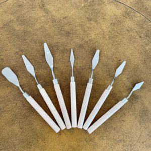 Špachtle kovové v dřevěné rukojeti- sada 7 ks