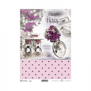 ryzovy papier na decoupage a4 i love paris