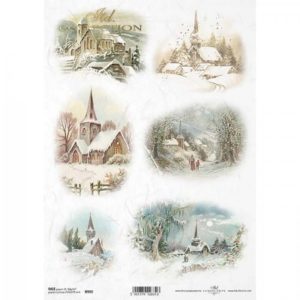 ryzovy papier na decoupage a4 zimne kostoly