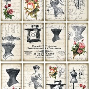 Rýžový papír A4  - postavy a móda  (0536)