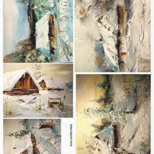 Rýžový papír A4  - Vánoce a zima   (1219)