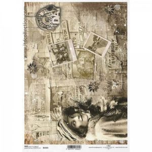 ryzovy papier na decoupage a4 dievca retro