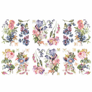 863197 Vintage Blooms LARGE TRANSFER 6 PIECE