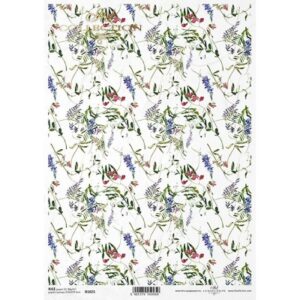 ryzovy papier na decoupage a4 mix lucnich trav a kvetov