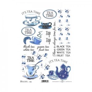 ryzovy papier na decoupage a4 tea time modry