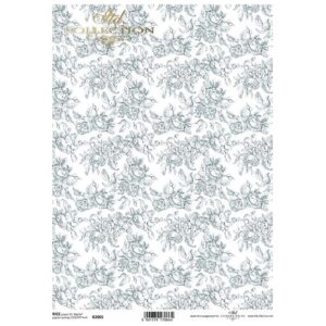 ryzovy papier na decoupage a4 zelene kvety