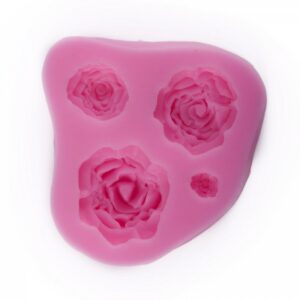 SILIKONOVÁ FORMA, 4 RŮŽE, CCA 7 X 6,5 X 1,5 CM