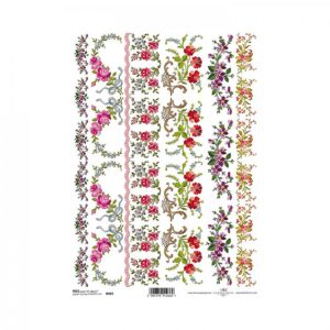ryzovy papir na decoupage a4 bordura kvety 2