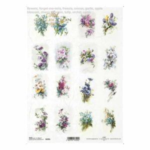 Rýžový papír A4   R1991- různé kytičky