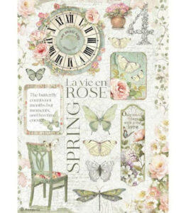 Stamperia ryzovy papir DFSA4619 obrazky s napisy