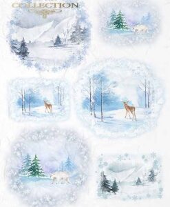 Rýžový papír A4  - Vánoce a zima  - R1484