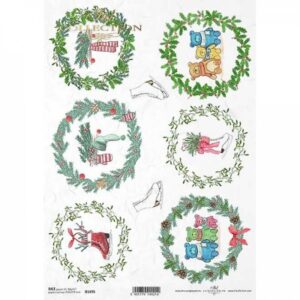 ryzovy papier na decoupage a4 kreslene vianoce