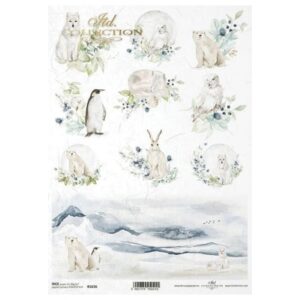 ryzovy papier na decoupage a4 ladove zvierata 1