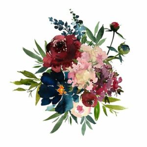 Rýžový papír A3 W7C-004-30, 300x300  Kytice s modrým květem