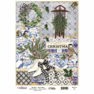 Rýžový papír A4 - 861- Vánoční dekor - Cadence