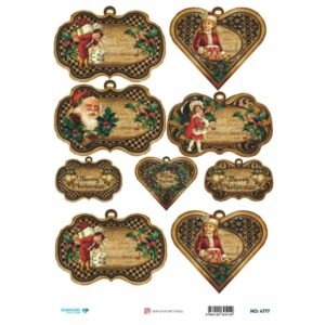 Rýžový papír A4 Diamond 4777 vánoční visačky