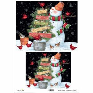 ryzovy papir a4 Dream Art YY112 snehulak zdobi stromek 36