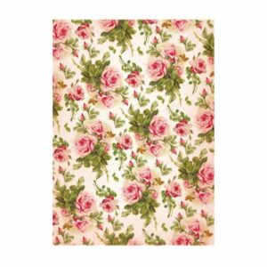 Rýžový papír A4 - 204 - Růžové růže - Cadence