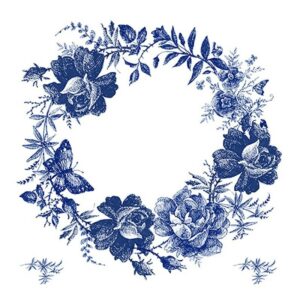 ryzovy papir 30x30 cm modry venec K 011