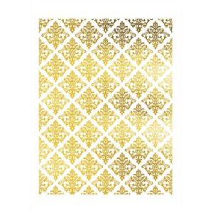 ryzovy papir a3 metalicke ornamentalni kosoctverce zlate M020G